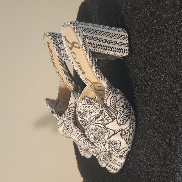 SAM EDELMAN Black & White Oda Knot Slip Heels Size 6 - Picture 3 of 5